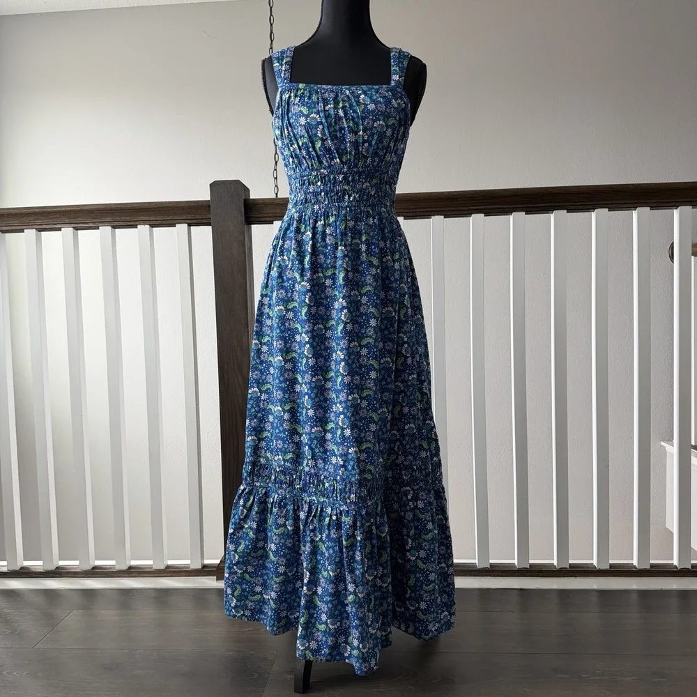 LOFT | Dresses | Ann Taylor Loft Tiered Maxi Sun Dress Womens Xs  Cottagecore Floral Peasant Boho | Poshmark